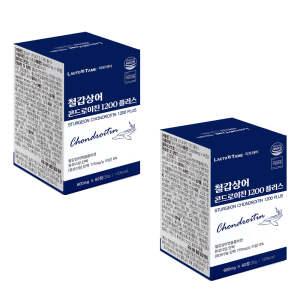 철갑상어 연골 콘드로이친 1200 플러스 뮤코다당 단백 60정X2 난각막강황 식약처 HACCP 초록입홍합 저분자 콜라겐