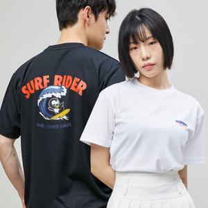 [서핑파라다이스] 기능성 여름 쿨론 반팔 티셔츠 (남성 여성 흰색 검정 쿨 반팔티)