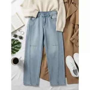 [하프클럽/]로그 연청 와이드 데님 팬츠_NC1SP011