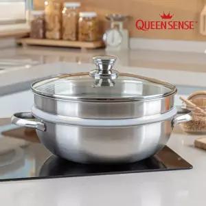 퀸센스 리파인드 찜기포함 양수웍 스텐 찜냄비 28cm 인덕션겸용