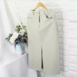 bbr_면 앞트임롱치마 SOK면스커트 H라인 스판스커트 밴딩스커트 면치마 미디스커트