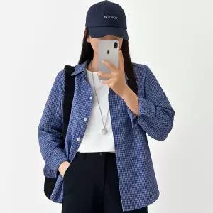 가을 Free size 루즈핏 체크셔츠 남방 긴팔 포켓 캐주얼 데일리 셔츠