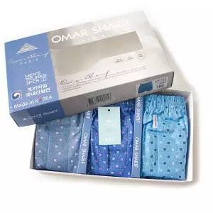 오마샤리프 남성 트렁크 팬티 3매세트 국산 면100% 남자 사각팬티 OST4021