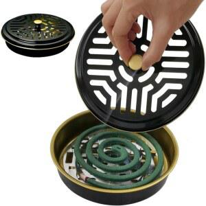 PHOJEWI 모기향 거치대 휴대용 감성 코일 용품 받침 야외용 우드스모커 모기 엔틱