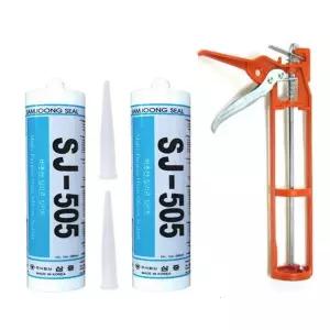 KR리빙 삼중 비초산 무초산 실리콘 실란트 2개 + 실리콘건 세트