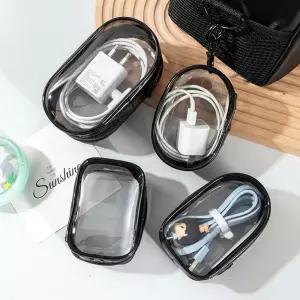 투명 PVC 아이들 인형  미니 휴대용 보관 함 방수 가방 파우치 백 솜 15cm 10cm