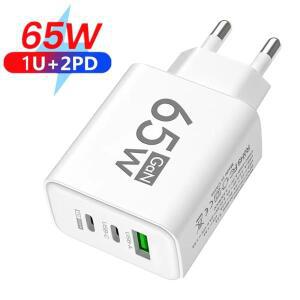 65W GaN 고속 충전기 USB 타입 C 퀵 차징 PD 모바일 폰 전원 어댑터 아이폰 14 15 프로 샤오미 삼성 원플러