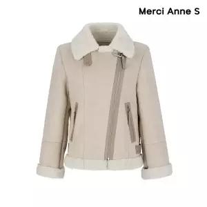 [롯데백화점]메르시앤에스 라이더형 스웨이드 무스탕 MBBMU30