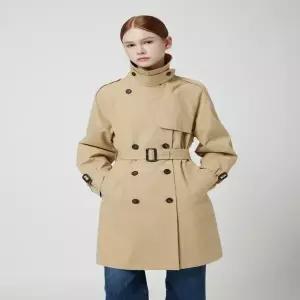 [CC콜렉트] C253MSI001_벨티드 하프 더블 트렌치 코트