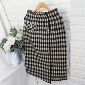 ns_원포켓니트스커트SOKH라인 하이웨스트 정장스커트 오피스룩 체크스커트
