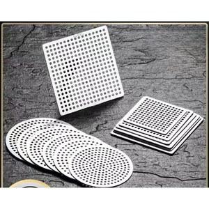 뚜껑 화장실 하수구 덮개 캡 커버 실버 원형 배수구 12cm 스텐 필터 사각