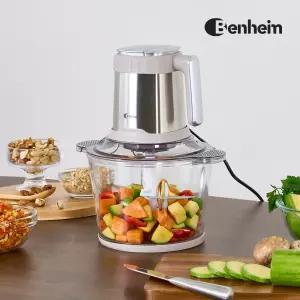 벤하임 멀티 유리다지기 대용량 3L 블렌더 믹서기 초강력 마늘 박피 분쇄기 초퍼 쵸퍼 반죽기 휘핑기 야채 다지기 BMC-004-003