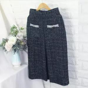 kra_트위드 맞주름SK SOK H라인 모직스커트 정장스커트 오피스룩