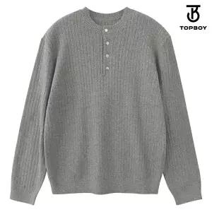[탑보이]캐시라이크 골지 헨리넥 긴팔 니트 (JER005)