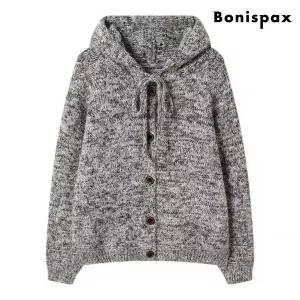 [롯데백화점]보니스팍스 보카시 후드 루즈핏 니트 가디건 (XP4CK017L0)