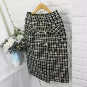 ns_진주니트스커트SOKH라인 하이웨스트 정장스커트 오피스룩 체크스커트