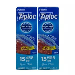 지퍼락 그립&실 지퍼백 냉동용 중형 15매입 2개