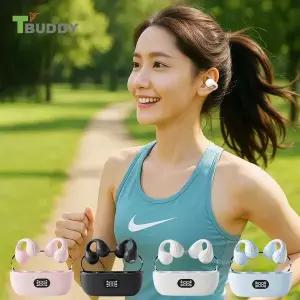 [티버디]오픈형 블루투스 이어폰 스포츠 귀걸이형 귀안아픈 무선 이어버드 러닝 등산 자전거
