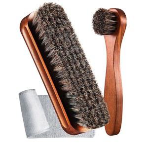 영조이 3피스 말털 샤인 슈즈 브러시 키트 폴란드 도버 어플리케이터 (F)