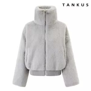 [탱커스]하이넥 밑단 밴딩 네이처 퍼 집업 자켓 (TX4JK026L0)