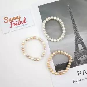 써니프렌드 7~8mm 담수진주 팔찌 못난이 물진주 패션팔찌 1035