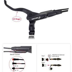 줌2 3 피스톤 유압 브레이크 레버 전원 차단 오일 SM2A 2Pin 플러그 전기 자전거 스쿠터