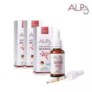 [독일 최우수상 철분제] 알프아이언드롭 비건 비헴철 어린이철분제 임산부철분영양제 30ml 3병