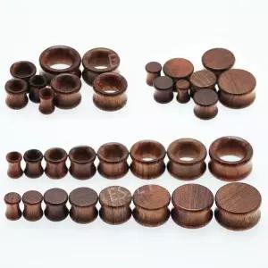 나무 플러그 피어싱 확장 6-20mm 귀 게이지 터널