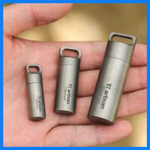 Tiartisan 티타늄 미니 EDC 도구 휴대용 밀봉 약병 가정 야외 알약 상자 방수 티타늄 알약 용기
