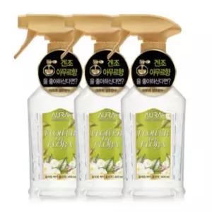 아우라 섬유향수 플라워바이 플로라 섬유탈취제 400ml x 3개
