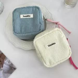 미니 사각 파우치 키링 휴대용 생리대 멀티 수납 다용도 주머니