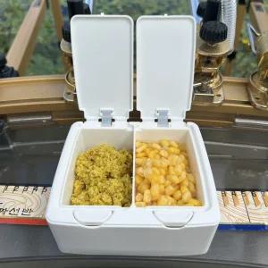 원터치 떡밥그릇 민물 낚시 떡밥통 미끼 밑밥 통 그릇 붕어 중층 내림 바닥