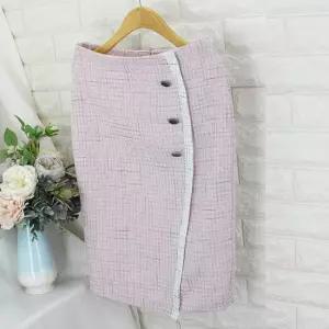 ns_버튼 배색라인SK H라인 모직스커트 정장스커트 오피스룩