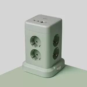 G-Clicker 타워 8구 고용량 4000W USB 출력 멀티탭 NP708PD 그린