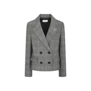 [롯데백화점]제이제이지고트 여성 울 체크 더블 브레스트 재킷 GNBA0JKR7