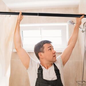 욕실 샤워용 텔레스코픽 텐션 커튼 커튼 봉 무타공 확장형 옷걸이 건조대 옷장 봉 3미터 길이