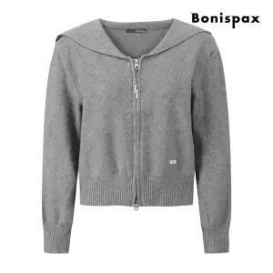 [롯데백화점]보니스팍스 세일러 카라 집업 니트 가디건 XQ1KG007M0