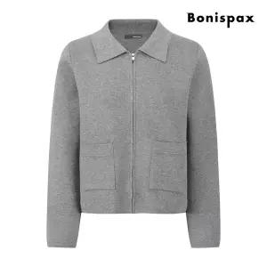 [롯데백화점]보니스팍스 포켓 카라 니트 집업 가디건 XQ1KG009M0