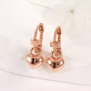 [비앤비골드] 14K 통통 하트 자물쇠 원터치 귀걸이 한쌍 PNE42043