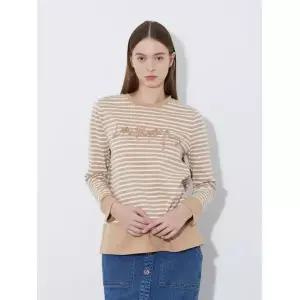 올리비아로렌 자수 스트라이프 티셔츠 VOCAL4S2231