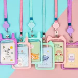 지갑 명찰 카드 투명 실리콘 교통 목걸이 릴홀더 출입증 케이스 사원증 줄 인기템 캐릭터 추천