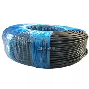 분수 호스 흑편사 0.6mm 간격 두께 500m 농수로 비닐하우스 저설 호수 고추밭 50cm 점적