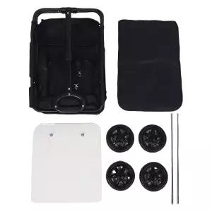 애완동물 유모차 다기능 접이식 4륜 당길 수 있는 가벼운 옥스포드 천 카트 - 야외 여행 캠핑 및 쇼핑용