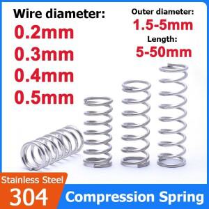 10피스 와이어 직경 0.2/0.3/0.4/0.5mm 304 스테인레스 스틸 스프링 스틸 Y자형 압축 스프링 OD 1.5mm-5mm