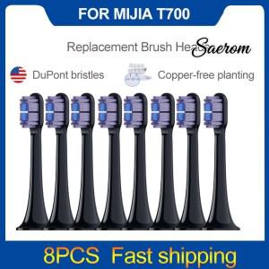 XIAOMI MIJIA T700 소닉 전동 칫솔 듀퐁 브리스톨 (캡 밀봉 팩 포함) 용 8PCS 교체 브러시 헤드