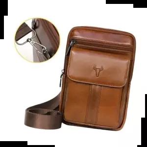 힙색 소가죽 멀티백 크로스백 슬링백 남성 미니 보조가방