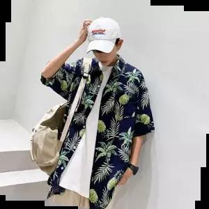 바캉스셔츠 남자 여름 하와이안 셔츠 카라 반팔 루즈 바캉스 남방