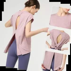 여름요가복 크로스오버 쿨링 반팔 요가복 ELC-1023