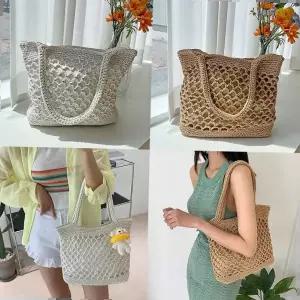 미니백 노블네트숄더백 뜨개 지퍼 여름 여성 가방 무지 심플