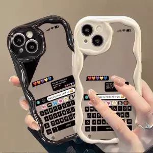 유니블링 갤럭시s24 s23 s22 s21 물결 커플 채팅방 미러 케이스